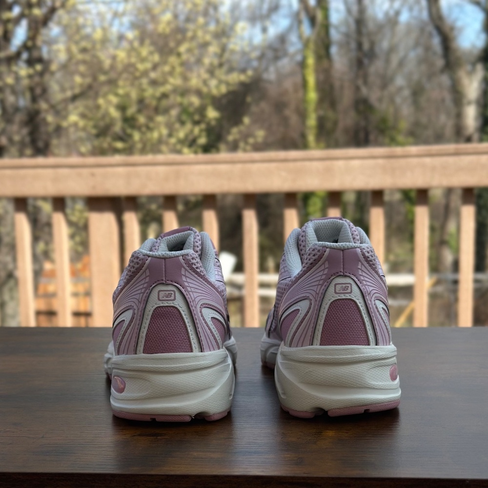 New Balance Pink and White Women's Sneakers - Picture 5 of 9